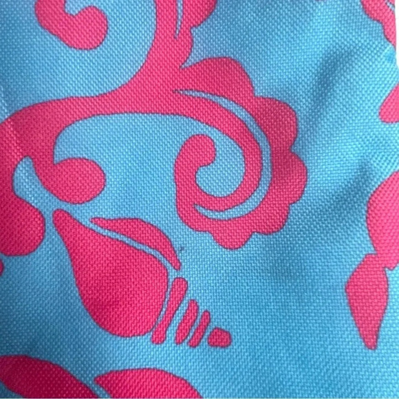 Lily Pulitzer x Estee Lauder Pink Blue Ocean Theme Canvas Beach Tote - Picture 4 of 7